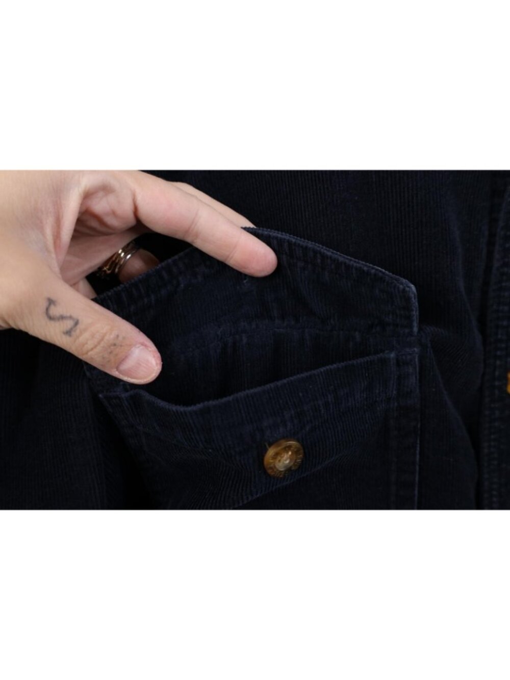 Vintage Y2K Levis Mens Large Fleece Lined Corduroy Button Shirt Jacket Jac Shirt - Picture 12 of 16